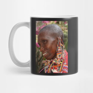 Portrait of an Older Maasai (or Masai) Woman, East Africa Mug